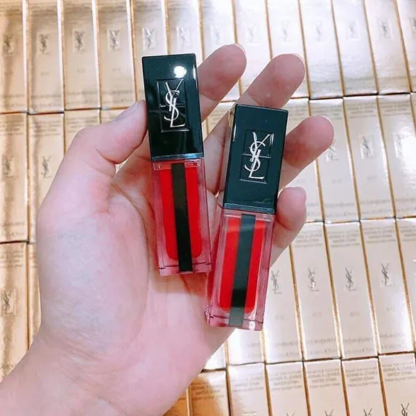 Son Kem Yves Saint Laurent YSL Vernis A Levres Water Stain 612 Rouge Deluge Màu Đỏ Tươi - Son Môi - Vua Hàng Hiệu