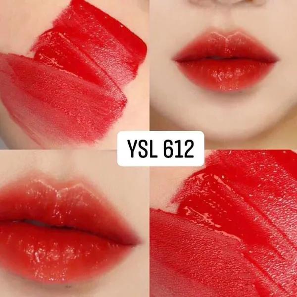 Son Kem Yves Saint Laurent YSL Vernis A Levres Water Stain 612 Rouge Deluge Màu Đỏ Tươi - Son Môi - Vua Hàng Hiệu