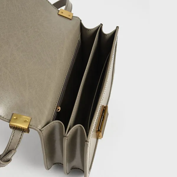 Túi Xách Nữ Charles & Keith CNK Charlot Crossbody Bag CK2-80781599-1 Màu Taupe