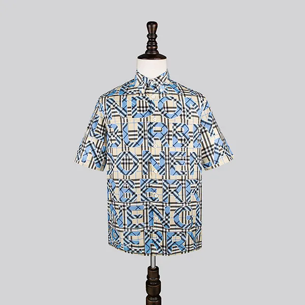 Áo Sơ Mi Burberry Short-Sleeve Check Cotton Poplin Shirt Kẻ Phối Màu Size S - Thời trang - Vua Hàng Hiệu