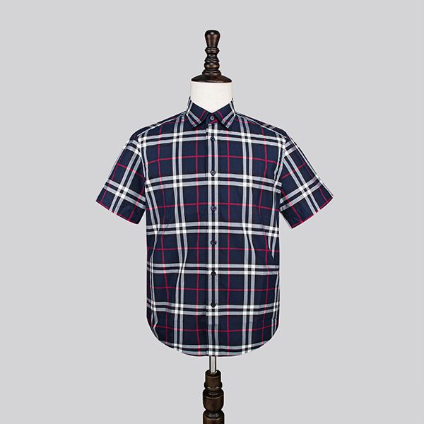 Áo Sơ Mi Burberry Short-Sleeve Small Scale Check Stretch Cotton Shirt Phối Màu Size S - 2