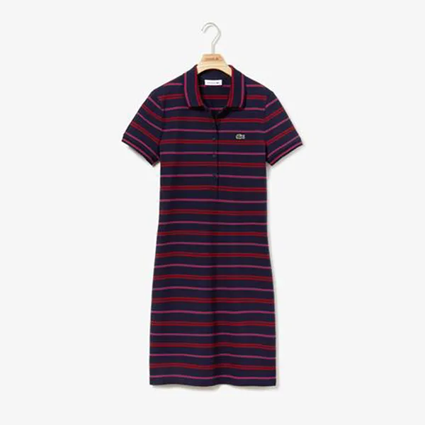 Váy Lacoste Vestido Polo De Mujer En Piqué De Algodón Stretch Phối Màu