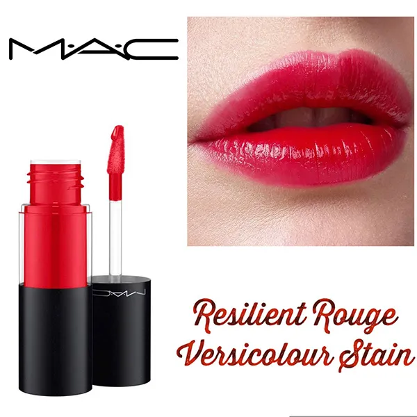Son Kem MAC Versicolour Lip Stain Resilient Rouge Màu Đỏ Tươi