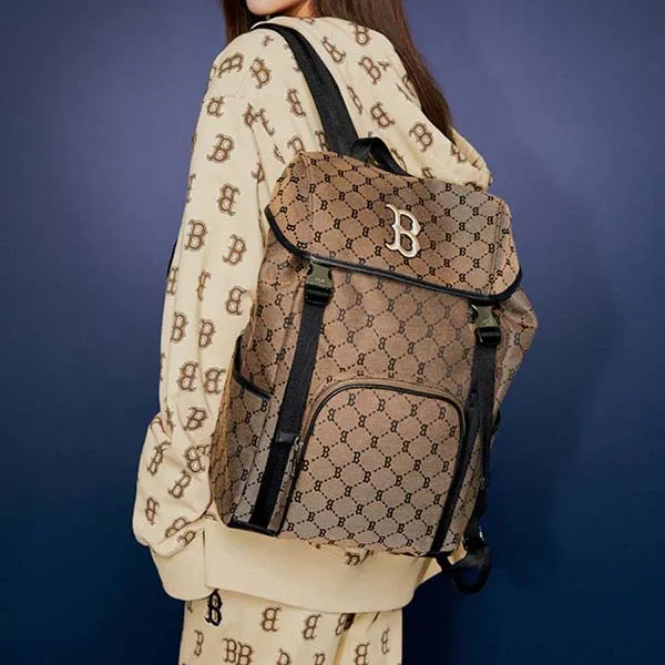 Balo MLB Monogram Diamond Jacquard Backpack Boston Red Sox 3ABKM011N-43BGD - Túi xách - Vua Hàng Hiệu