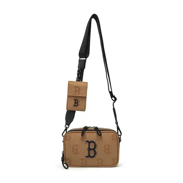 Túi MLB Monogram Nylon Jacquard Mini Crossbody Bag Boston Red Sox 3ACRS011N-43BGD