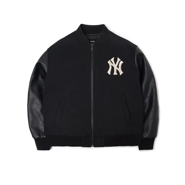 Áo Bomber MLB Monogram Diamond Premium Padded Baseball Jumper New York Yankees 3AJP12016-50BKS Size M