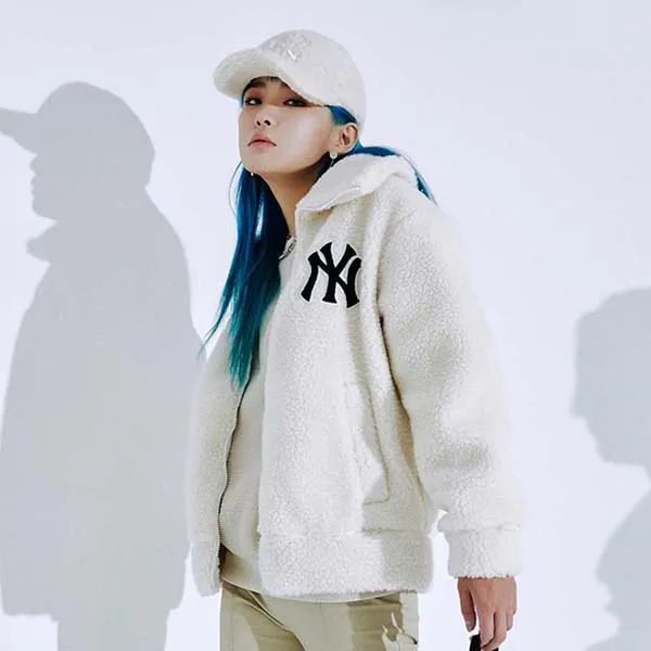 Áo Khoác Lông MLB Basic Stand Neck Dumble Fleece Jumper New York Yankees 3AJPF0316-50CRS Size M