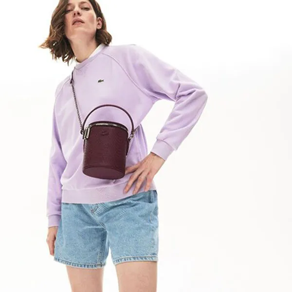 Túi Xách Lacoste Purplle Women's Chantaco Chain Strap Vertical Crossover Bag Màu Tím Mận