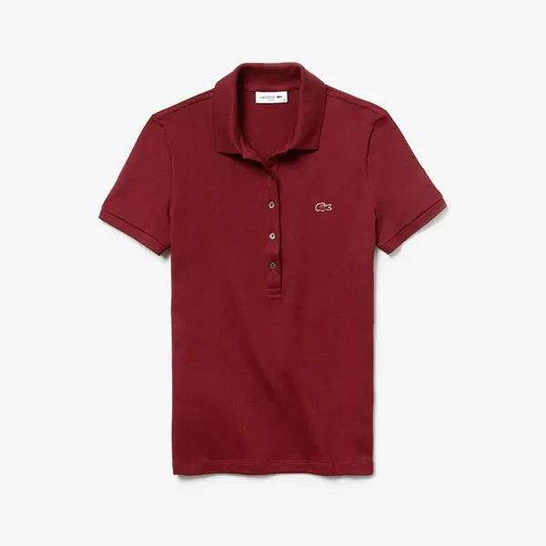 Áo Polo Women's Lacoste Cotton Piqué PF7845 Màu Đỏ Đô