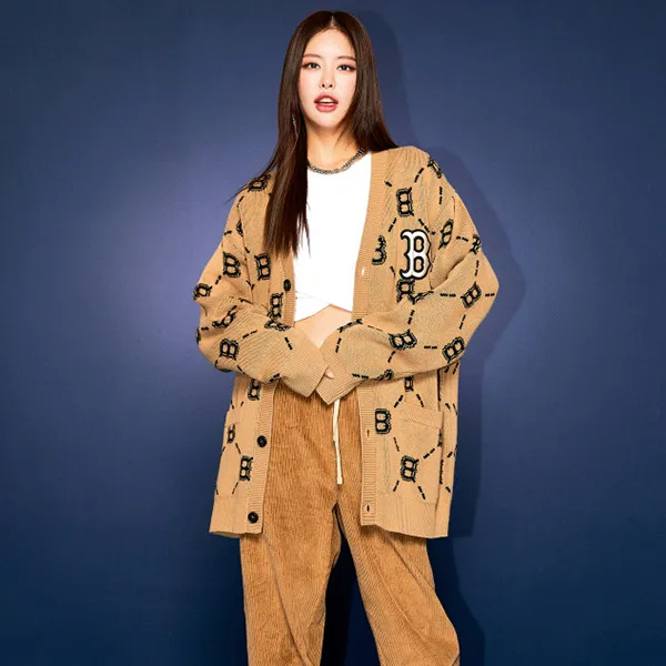 Áo Len MLB Monogram Diamond Cardigan Boston Red Sox 3AKTM0214-43BGD Màu Nâu - Thời trang - Vua Hàng Hiệu