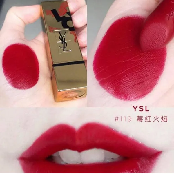 Son Yves Saint Laurent YSL Rouge Pur Couture 119 Light Me Red Limited Edition Màu Đỏ Berry