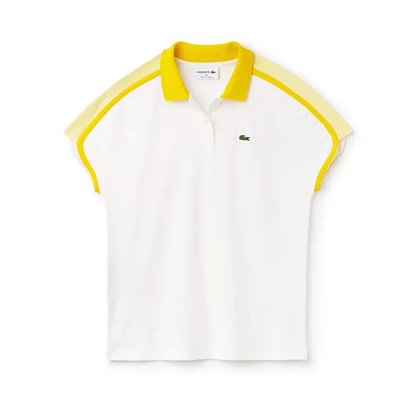 Áo Polo Lacoste Women's Pique Polo Màu Trắng Vàng