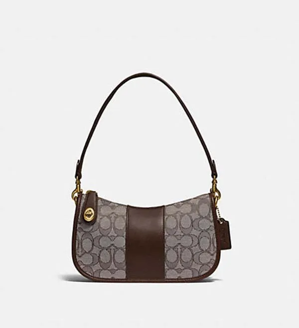 Túi Xách Coach Swinger Bag In Signature Jacquard Màu Nâu Xám