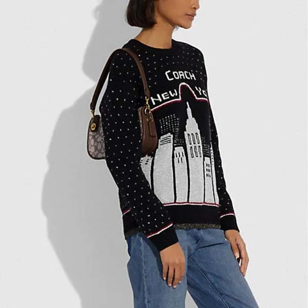 Túi Xách Coach Swinger Bag In Signature Jacquard Màu Nâu Xám