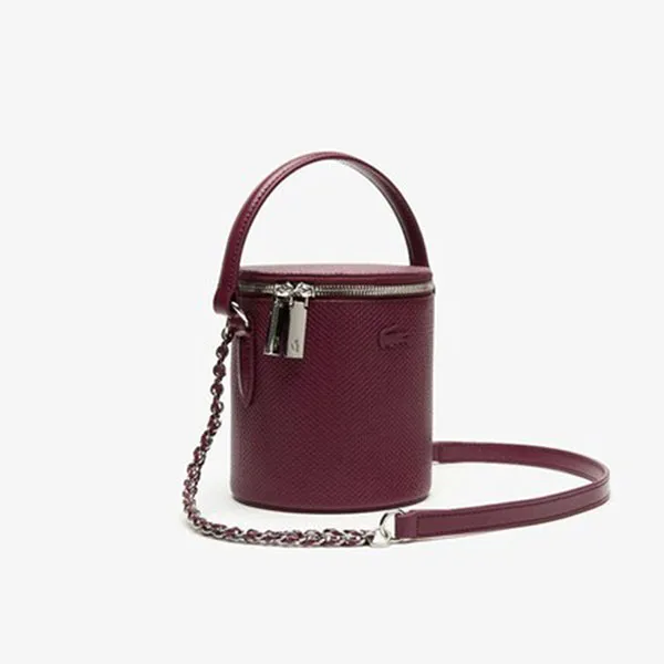 Túi Xách Lacoste Purplle Women's Chantaco Chain Strap Vertical Crossover Bag Màu Tím Mận