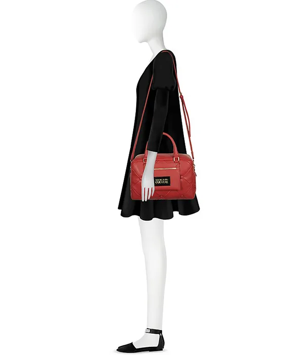 Túi Xách Versace Jeans Couture Quilted Nappa Satchel Bag Màu Đỏ