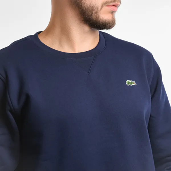 Áo Nỉ Lacoste Sport Men's Brushed Fleece Crew Neck Cotton Sweatshirt Màu Xanh Navy Size M - Thời trang - Vua Hàng Hiệu