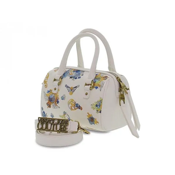 Túi Xách Handbag Versace Jeans Couture Linea M Dis 5 Bauletto Mini In White Paint