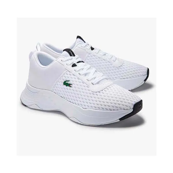 Giày Thể Thao Lacoste Juniors' Court-Drive Mesh And Stretch-Knit Trainers Màu Trắng