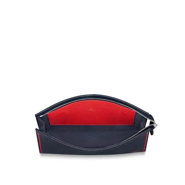 Túi Clutch Nam Louis Vuitton LV Voyage MM Taiga B.O.R M63394 Màu Xanh Navy