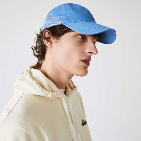 Mũ Lacoste Men's Crocodile Print Organic Cotton Cap RK9398 Màu Xanh - Mũ nón - Vua Hàng Hiệu