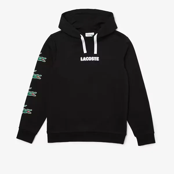 Áo Hoodie Men's Lacoste Sport Crocodile Print Cotton Hoodie Màu Đen Size L - Thời trang - Vua Hàng Hiệu