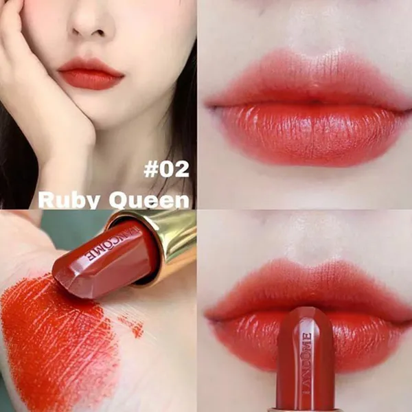 Son Lancôme L’absolu Rouge Ruby Cream Limited Edition 02 Ruby Queen Màu Đỏ Gạch