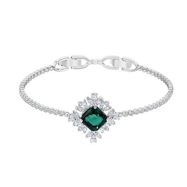 Vòng Tay Swarovski Palace Bracelet, Green, Rhodium Plated - Trang sức - Vua Hàng Hiệu