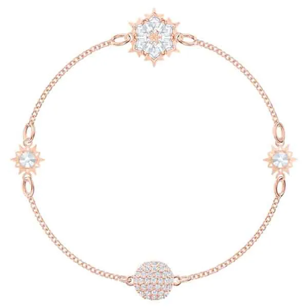 Vòng Tay Swarovski Remix Collection Snowflake Strandwhite, Rose-Gold Tone Plated Size M - Trang sức - Vua Hàng Hiệu