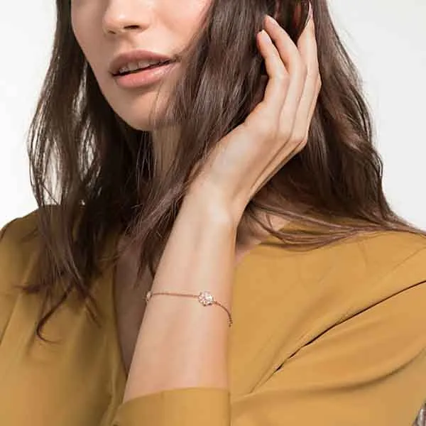 Vòng Tay Swarovski Remix Collection Snowflake Strandwhite, Rose-Gold Tone Plated Size M - Trang sức - Vua Hàng Hiệu