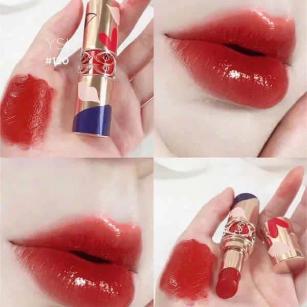 Son Yves Saint Laurent YSL Shine I Love You So Pop 120 Take My Red Away Limited Edition Màu Đỏ Cherry