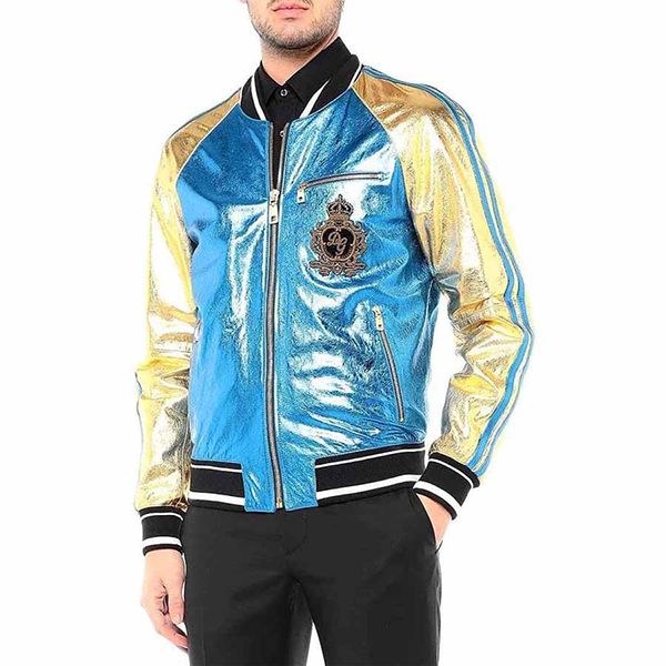 Áo Bomber Nam Dolce & Gabbana D&G Jackets In Blue Màu Xanh Size 46 - 2