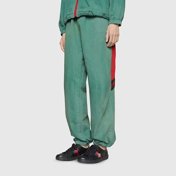 Giày Gucci Men's Ace Embroidered Sneaker Màu Đen Size 5