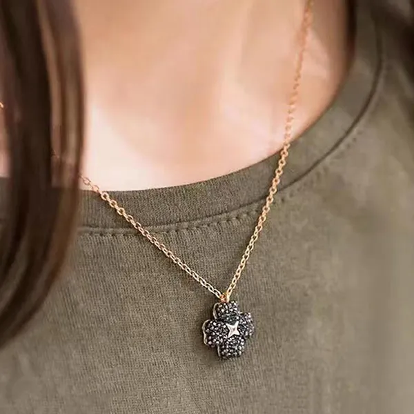 Dây Chuyền Swarovski Necklace Latisha Flower Jewelry Pendant Gold Plated Mặt Hoa