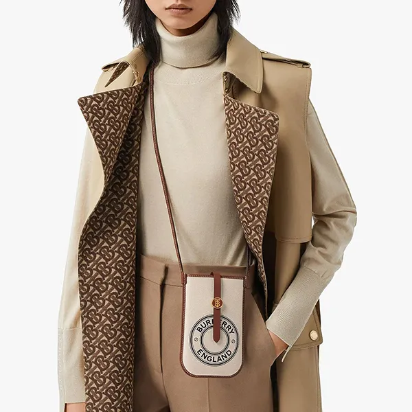 Túi Đeo Chéo Burberry Logo Graphic Crossbody Bag Màu Be Phối Nâu - Túi xách - Vua Hàng Hiệu