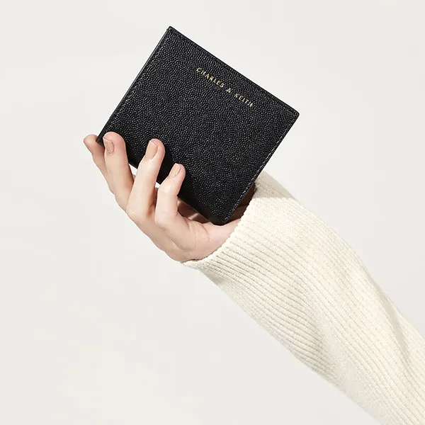 Ví Nữ Charles & Keith CNK Square Small Wallet Black CK6-10680512 Màu Đen