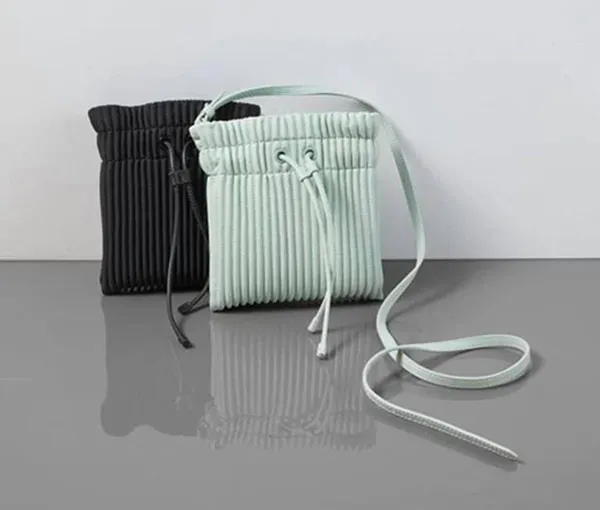 Túi Đeo Hông Nữ Charles & Keith CNK Textured Drawstring Belt Bag CK2-80671067 Mint Green Màu Xanh Mint