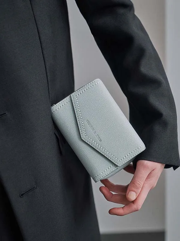 Ví Nữ Charles & Keith CNK Envelope Short Wallet Light Blue CK6-10770477-3 Màu Xanh Sáng