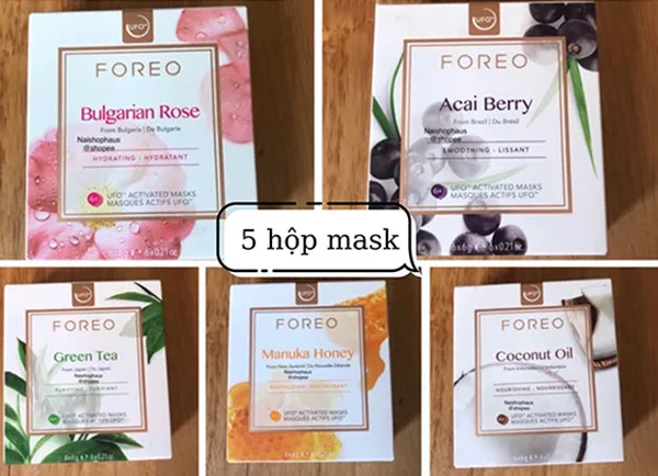 Set Máy Đắp Mặt Nạ Foreo UFO 2 Màu Hồng Đậm Và 5 Hộp Mask