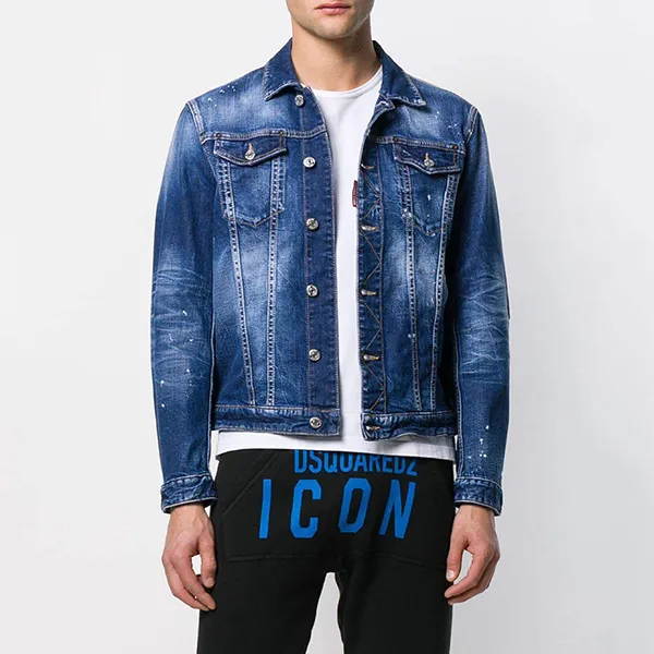 Áo Khoác Bò Dsquared2 Denim Destroyed Effect Jacket Size 46 - Thời trang - Vua Hàng Hiệu