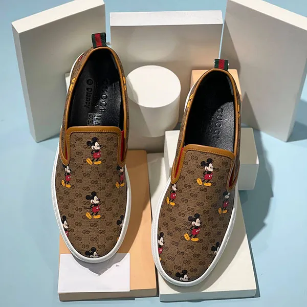 Giày Gucci Disney Mickey Slip-On Sneakers Màu Nâu Size 40 - 1