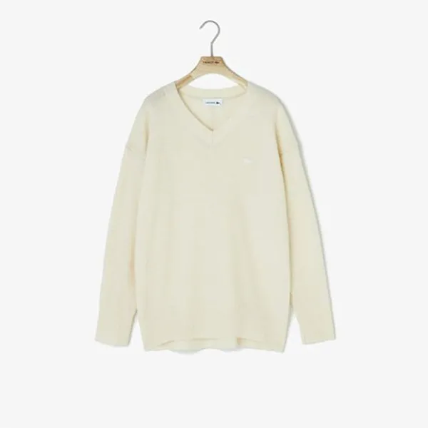 Áo Len Women's Lacoste Sweatshirt Màu Trắng Đục