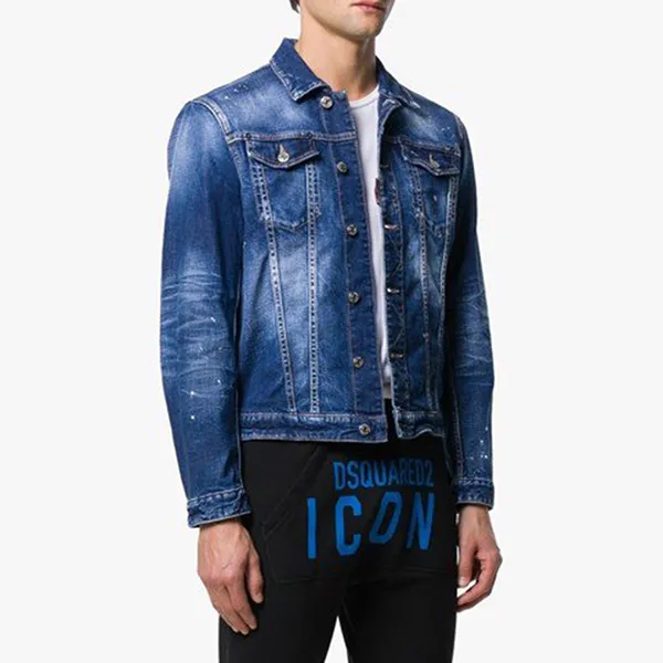 Áo Khoác Bò Dsquared2 Denim Street Style Plain Logo Jackets Màu Xanh Size 46