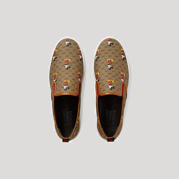 Giày Gucci Disney Mickey Slip-On Sneakers Màu Nâu Size 40 - 3
