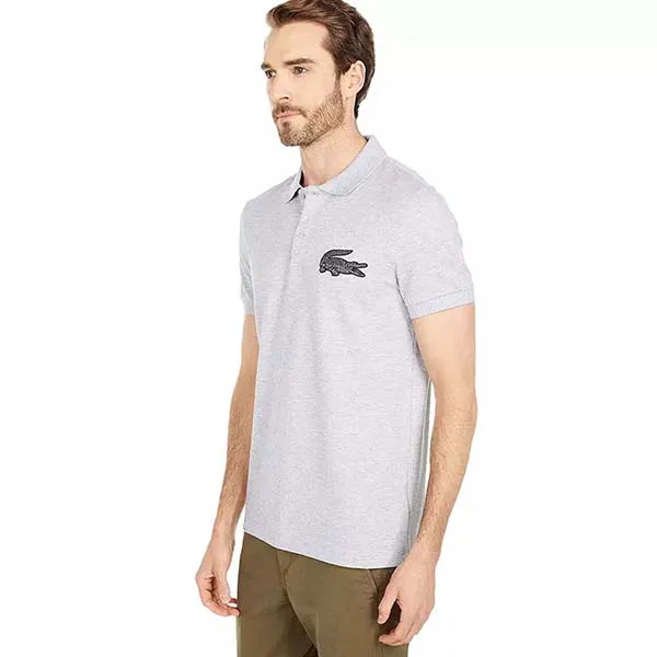 Áo Polo Lacoste Crocodile Badge Cotton PH5835-51-CCA Màu Ghi Xám Size M - Thời trang - Vua Hàng Hiệu