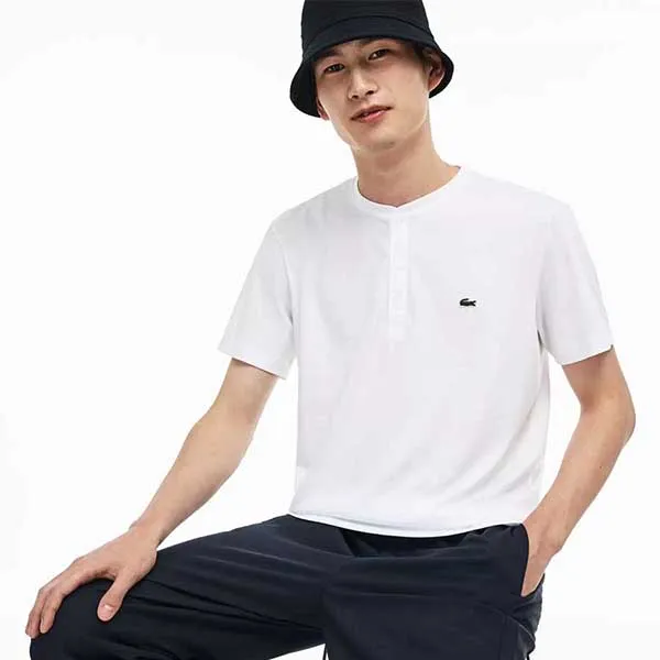 Áo Phông Lacoste Henley Neck T-Shirt Màu Trắng - Thời trang - Vua Hàng Hiệu