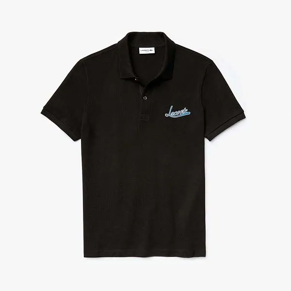 Áo Polo Lacoste Signature Cotton Polo Slim Fit Màu Đen Size S