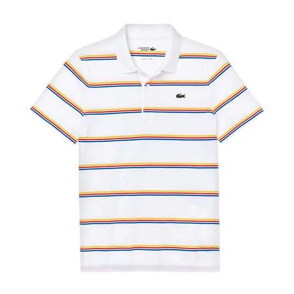 Áo Polo Lacoste Stripe Polo Slim Fit Màu Trắng