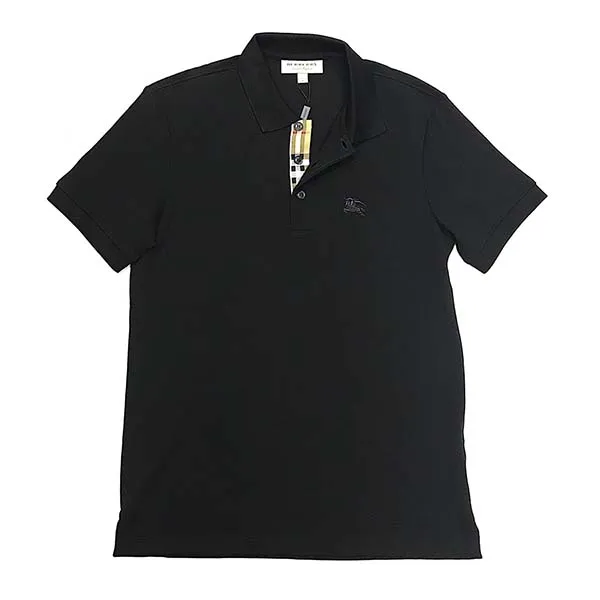 Áo Polo Burberry London England Cotton Check Polo Shirt Màu Đen Size L