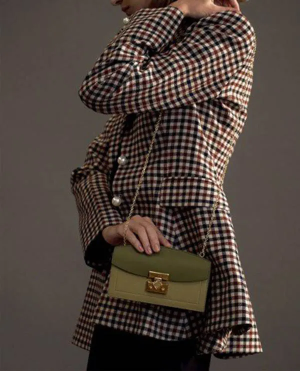 Túi Xách Nữ Charles & Keith CNK Metallic Accent Long Wallet 10840211 Màu Xanh Green